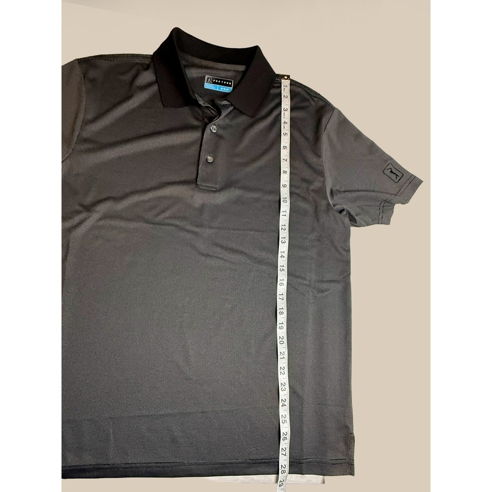 Mens PGA Tour short Sleeve Blade Collar Polo Solid Black Large - Picture 8 of 9